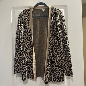 J Crew factory open leopard print cardigan
